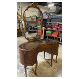 Vintage Kidney Shaped Vanity Table with Mirror