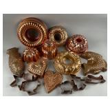 Vintage Copper-Toned Mirror-Jello Molds & More