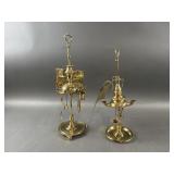 Antique Brass Whale Oil Lamps
