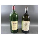 (2) Empty Large Wine Bottles