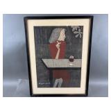 Framed & Signed Vintage Kiyoshi Saito Print