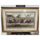 Vintage "Tug of War" Painting