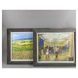 Framed Oil Painting on Canvas