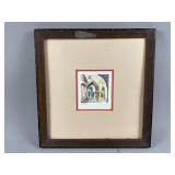 Vintage Framed/Signed/# Colored Lithograph COA