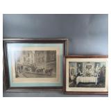 (2) Vintage Framed Prints