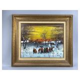 Vintage Signed Original Oil Painting on Canvas