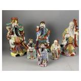 Collection of Painted Asian Figurines
