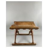 Vintage Leather & Wood Luggage Holder