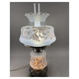 Vtg Gone with The Wind Style Hurricane Parlor Lamp