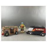 Toy Buses & 11" tall Ninja Turtle