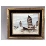 Framed/Signed/COA Oil Painting by P. Wong