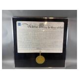 Framed Queen Victoria Era Royal Letters Patent