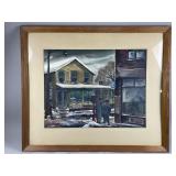 Framed & Signed Landscape Watercolor Painting