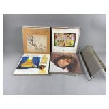 Lot of Vintage Albums & Metal Album Stand