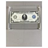 Ten Dollar Federal Reserve Note In Shadow Box