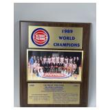 1988-89 Detroit Pistons World Championship Plaque