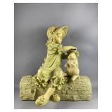 2 Piece Resin Statue "Girl on The Log"