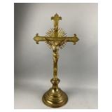 Antique Standing Altar Crucifix