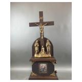 Crucifix Cabinet w/ Scrolling Stations of Cross