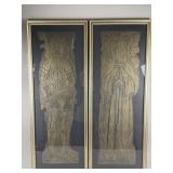 Framed English Tudor Tomb Effgy Rubbings