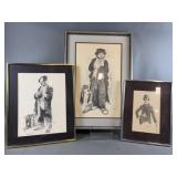 (3) Clown Framed Prints