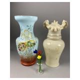Vintage Floral Glass Vases & More