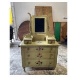 Painted Wood Victorian Vanity Dresser