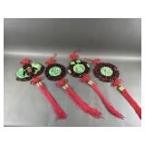 (4) Vintage Oriental Wall Hanging Faux Jade
