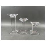 (3) Crystal Holders for Pillar or Tapered Candles
