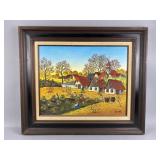 Original Signed Folk Art Painting on Canvas