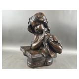 Ceramic Bust  Depicting Reading Girl