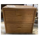 Vintage Wood Finish Filing Cabinet