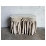 Vtg Cottage Country White Painted Vanity & Chair