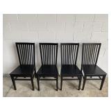 (4) Arhaus Furniture Black Wooden Chairs