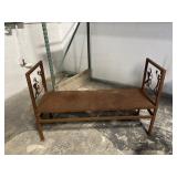 Rust-Patina Metal Southwestern Bench
