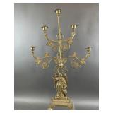 Antique Brass Angel Girandole Candelabra