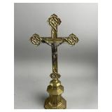 1930 German Brass Church Altar Cross Crucifix