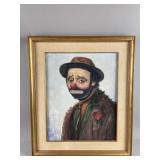 Framed/Signed Clown Oil Painting on Canvas Weiler