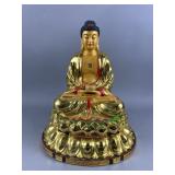 Vintage Buddha Gold-Gilt Cast Resin Sculpture