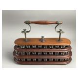 Antique Communion Glasses Handled Tray Set