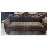 Victorian Carved Mahogany Rolled Arm Sofa