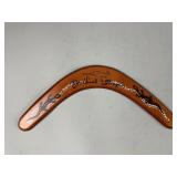 Signed Decorative Australian Wooden Boomerang