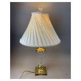 Vintage Crystal & Brass Table Lamp