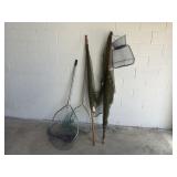 Fishing Net On Poles, (2) Handle Nets & More