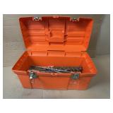 Toolbox Filled with Drill Bits, Sockets & Wrenches