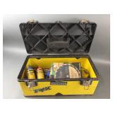 STANLEY Metal Tool Box. W/ Misc Tools