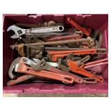 Bin of Pipe Wrenches