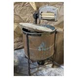 Antique Copper Electric Wringer Washer on Wheels