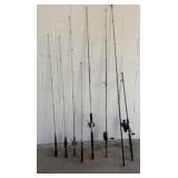 (5)  Fishing Rods & Reels & (2) w/o Reels