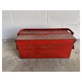 Vintage Red Metal Tool Box & More
